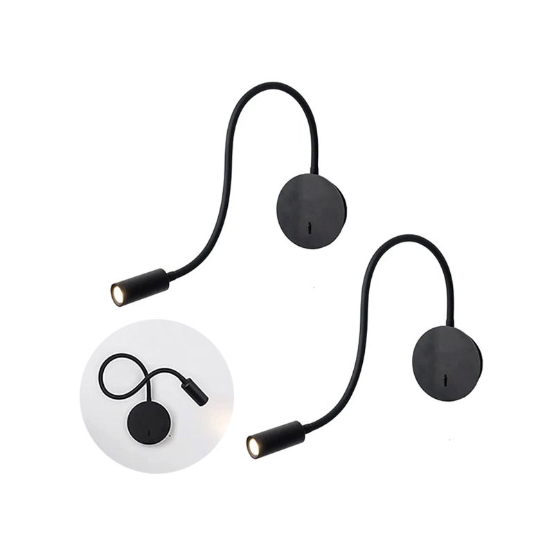 2 x Kinkiet LED - 3W USB Regulowany, 3000K Biały Ciepły, Kąt Regulowany 360° - Do Sypialni, Salonu, Przedpokoju - Nowoczesny Design