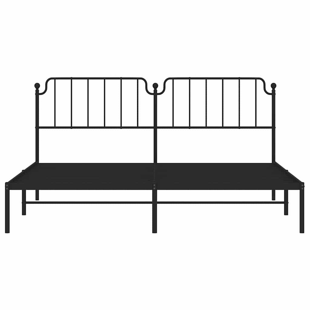 Estructura cama sin colchón con cabecero metal negro 193x203 cm vidaXL - 5