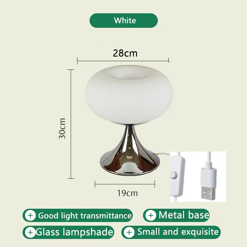 Lampe de chevet décorative pour chambre à coucher, lampe de table moderne avec interrupteur USB, lumière chaude, blanche, adaptée à la chambre - 4