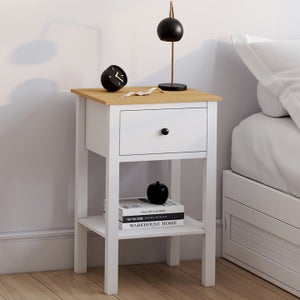 HOMCOM Lot de 2 Tables de Chevet murales Table de Nuit - tiroir