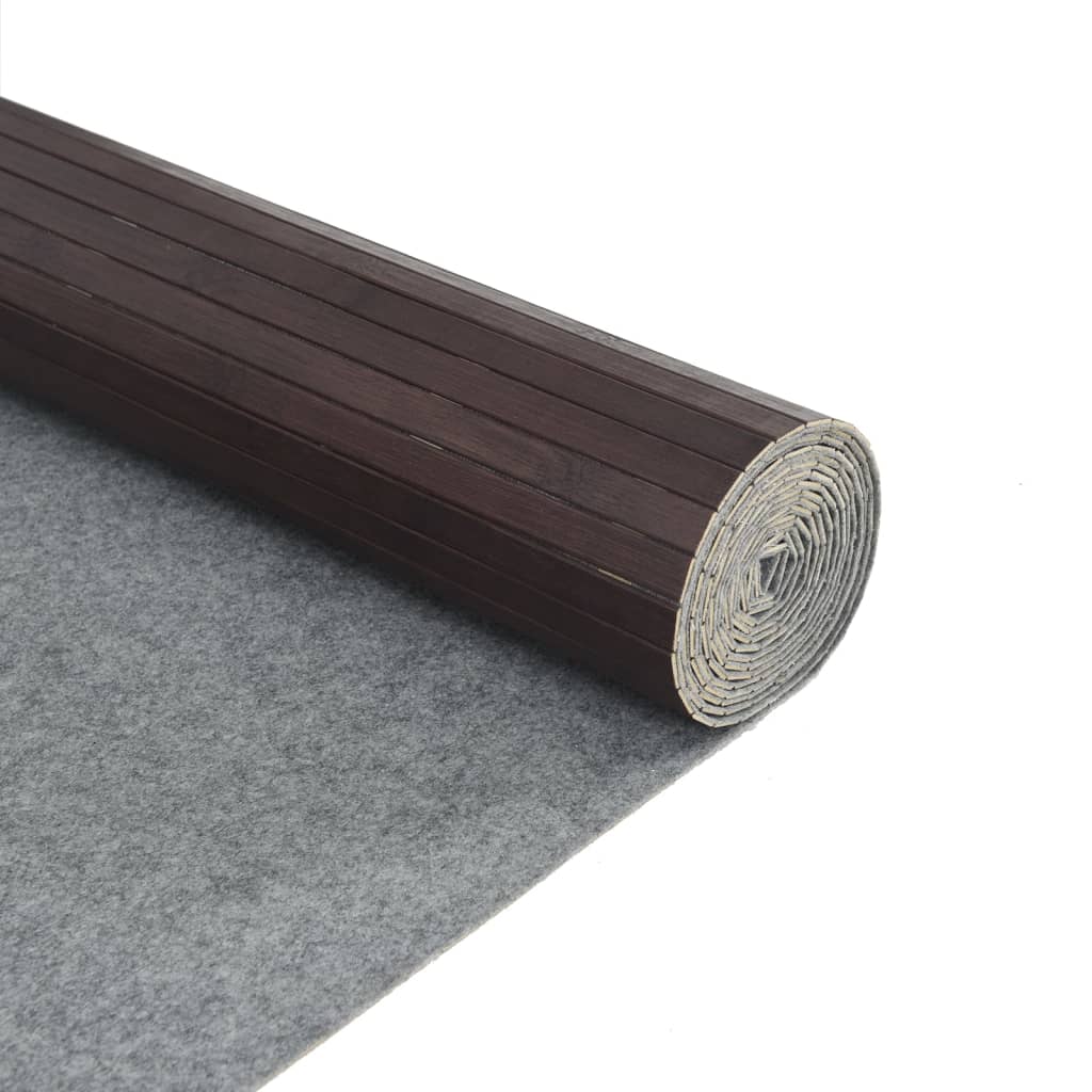 Tapis rectangulaire marron foncé 80x400 bambou - 5