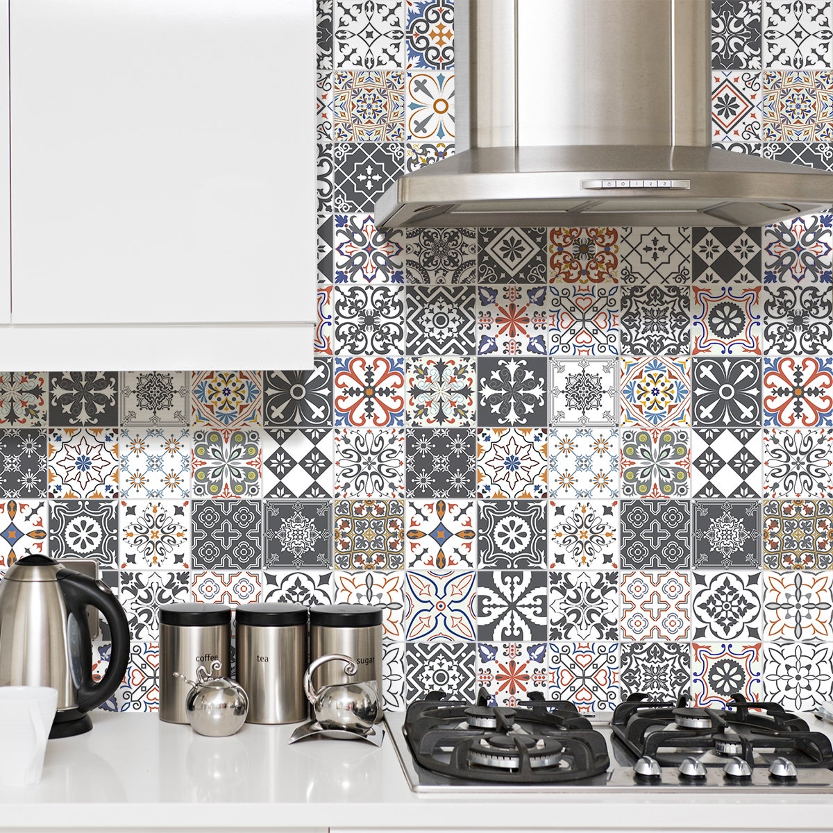 24 adesivi piastrelle di cemento azulejos flore - Sticker adesivo - adesivi murali - 24stickers10x10cm - 3