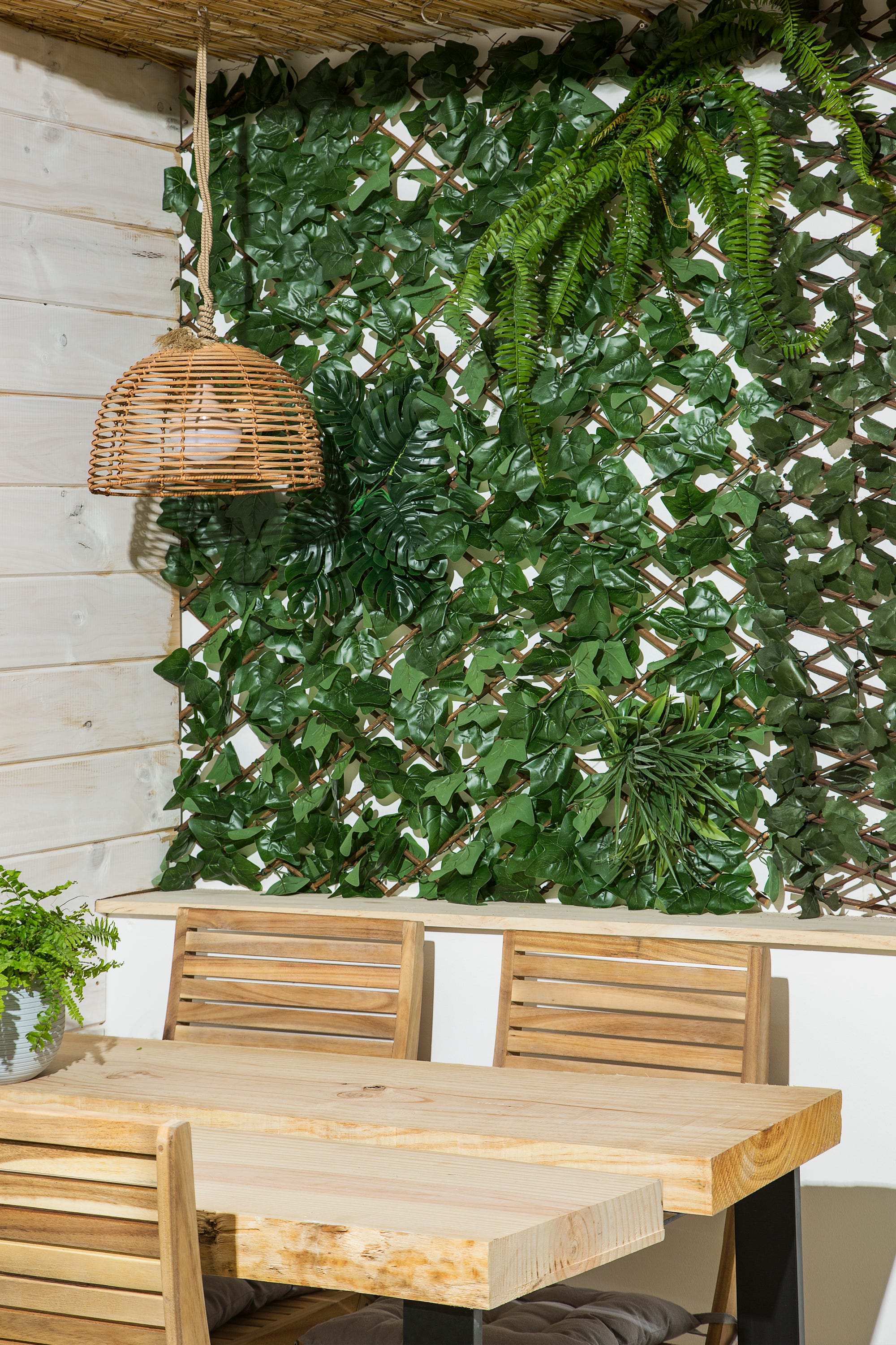 Grigliato estensibile in rattan verde 100x150 cm - 3
