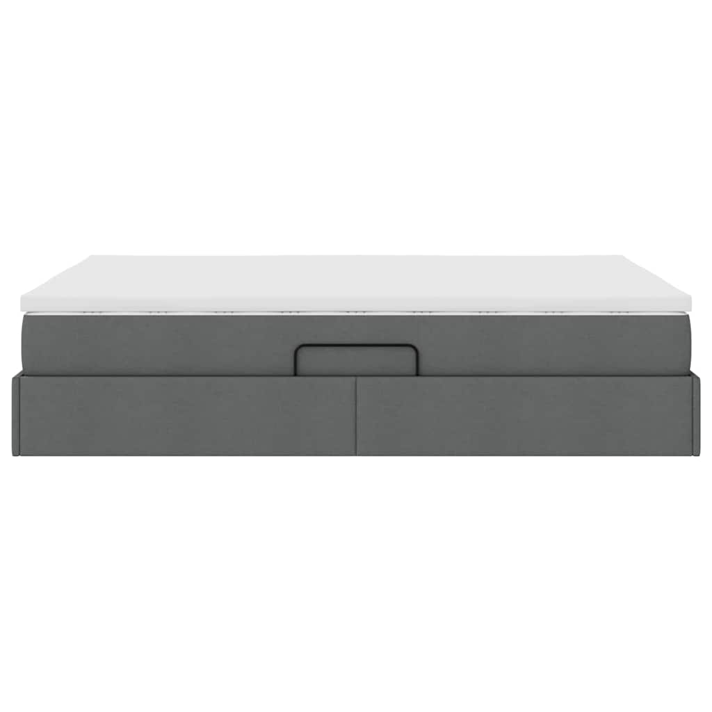 Lit avec rangement et matelas gris foncé 140 x 200 cm polyester - 9