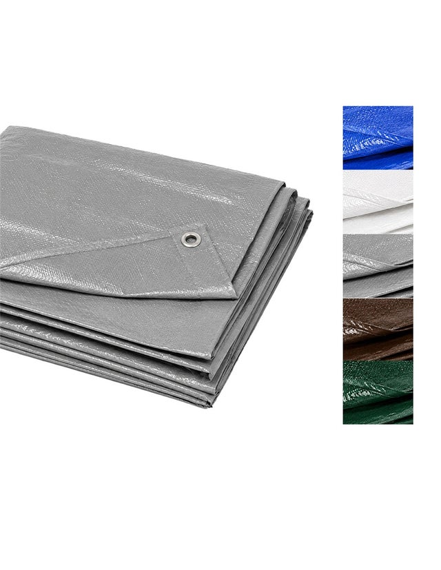 Toldo impermeável reforçado | Lona Multiuso | com ilhós | Selecione a medida | 3X5M. (Cinza)