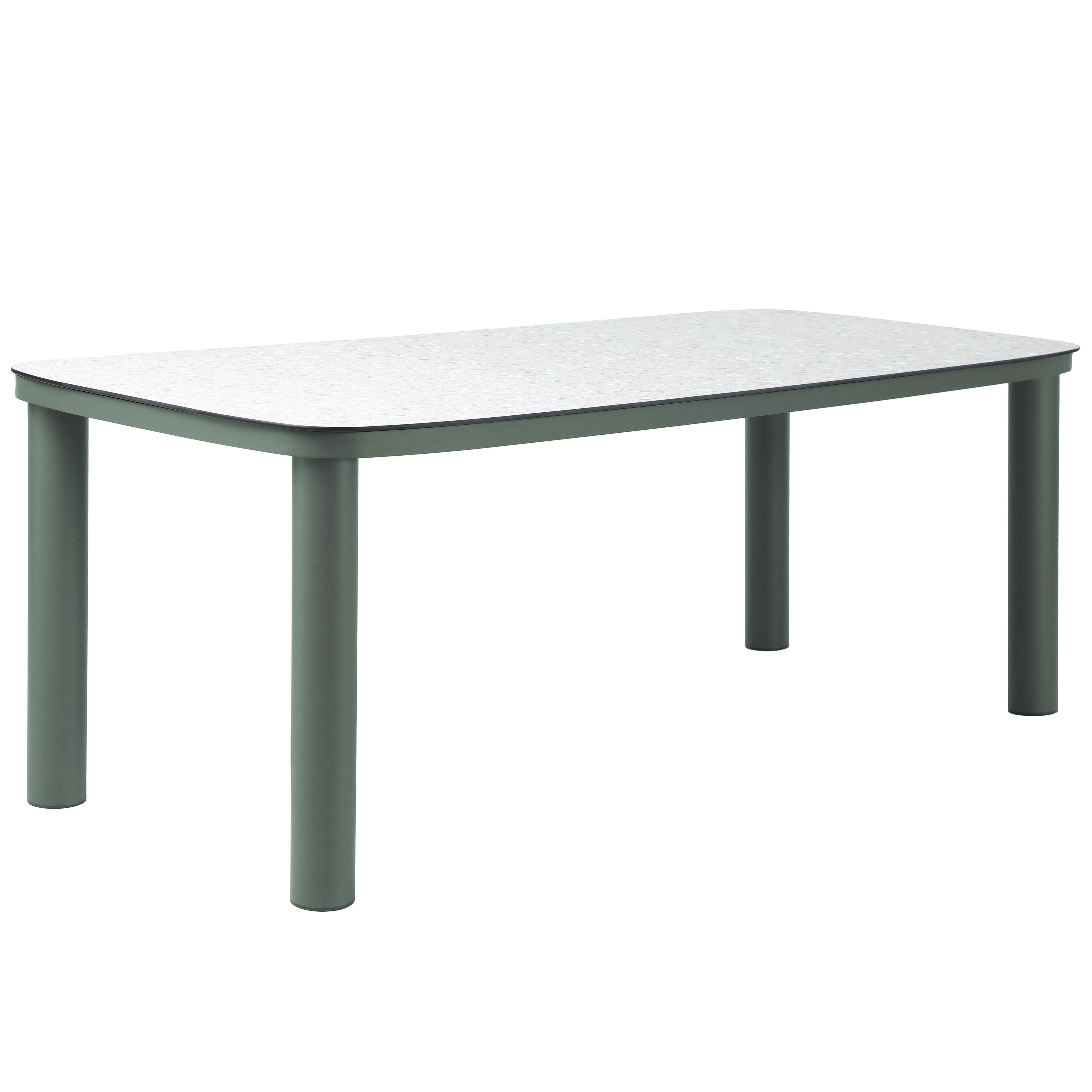 Table de jardin aluminium 213x90 cm et 8 chaises textilène vert - 7