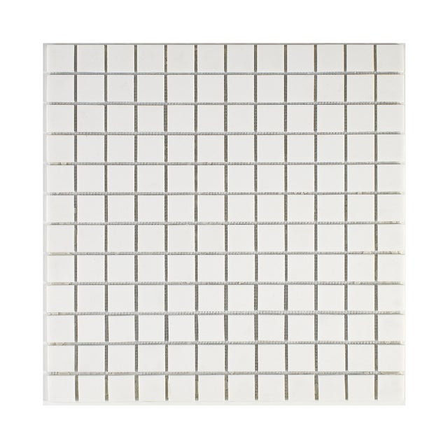Mosaico in solid surface 30 x 30 cm - piastrella 2,5 x 2,5 cm bianco puro liscio