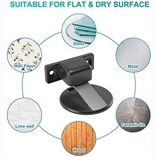 Butée De Porte Invisible,Butée De Porte Magnétique en Acier Inoxydable,Avec Adhésif,Aucun Perçage Requis（1pc,argent） - 5