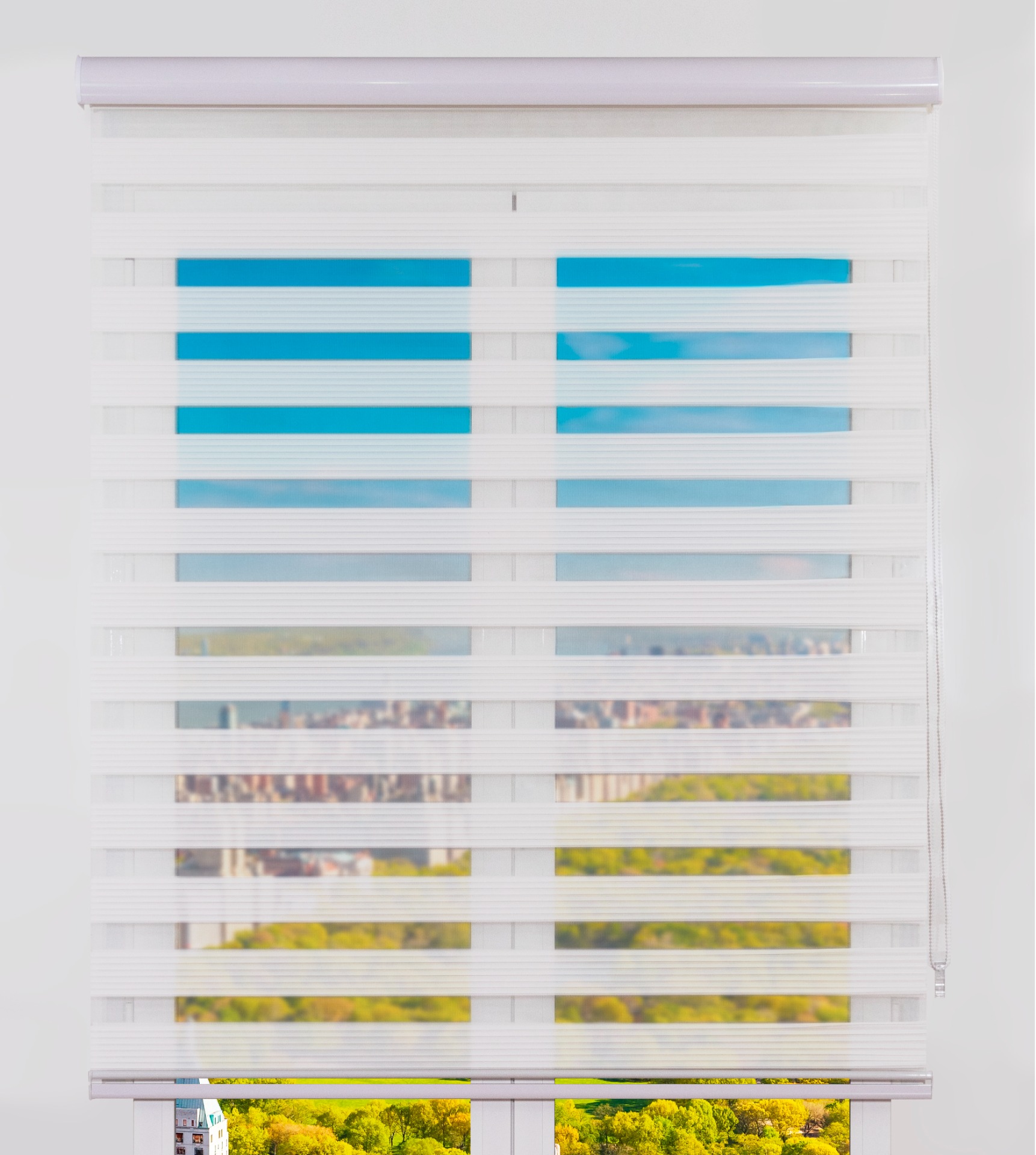 Estoralis | estor enrollable noche y dia | 100 x 255 cm (ancho por alto) tamaño de tela 97 x 250 cm | modelo samwell color blanco