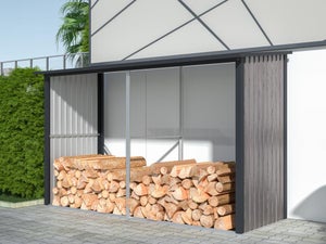Abri à Bois De Cheminée En Acier Galvanisé - 80 X 45 X 120 Cm, Gris Clair, Résistant Aux Intempéries, Charge 150 Kg