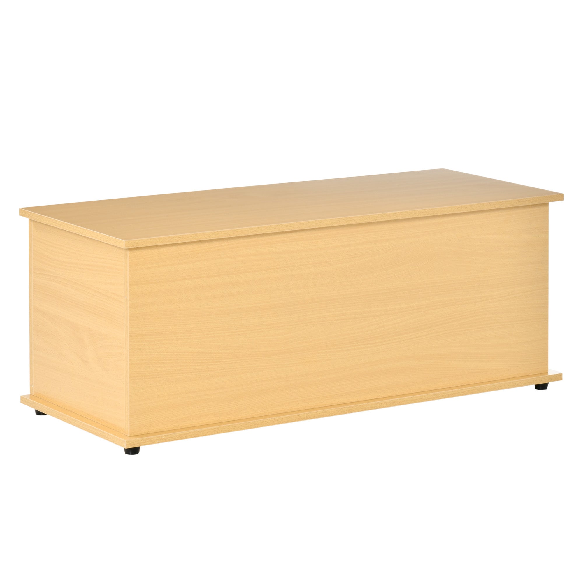Baúl de almacenamiento madera haya 100x40x40cm banco multiuso capacidad 60kg