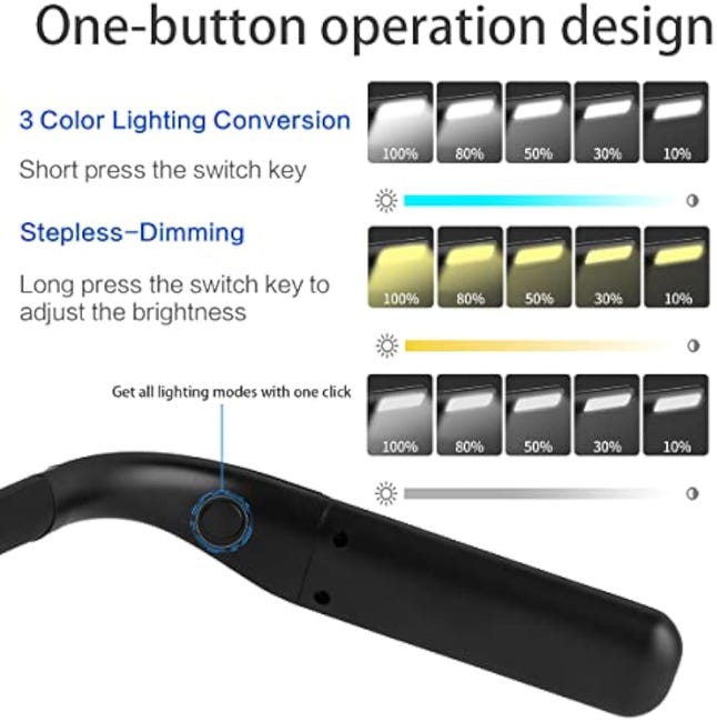 RENSHENKTO Lampe de lecture 3 couleurs 3 luminosité/anti-lumière bleue pour enfants lampe sans interruption 1200 mAh Dimming 360° Flexible de réglage pour chambre à coucher, bureau Blanc RENSHENKTO Lampe de lecture 3 couleurs 3 luminosité/anti-lumière bleue pour enfants lampe sans interruption 1200 mAh Dimming 360° Flexible de réglage pour chambre à coucher, bureau Blanc
