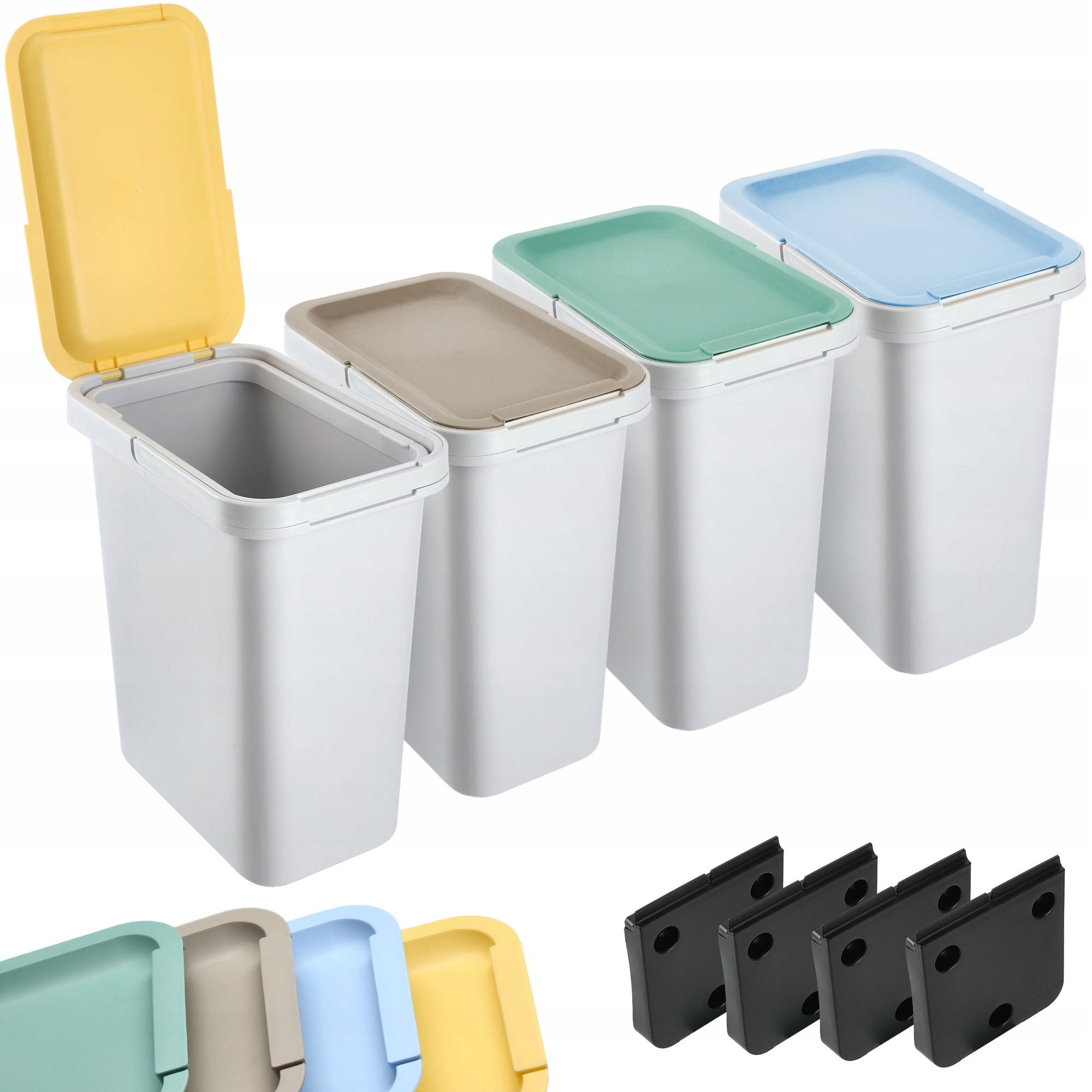 KOSZ NA ŚMIECI POJEMNIK DO SEGREGACJI ODPADÓW 12L UCHWYT MOCUJĄCY 4 szt