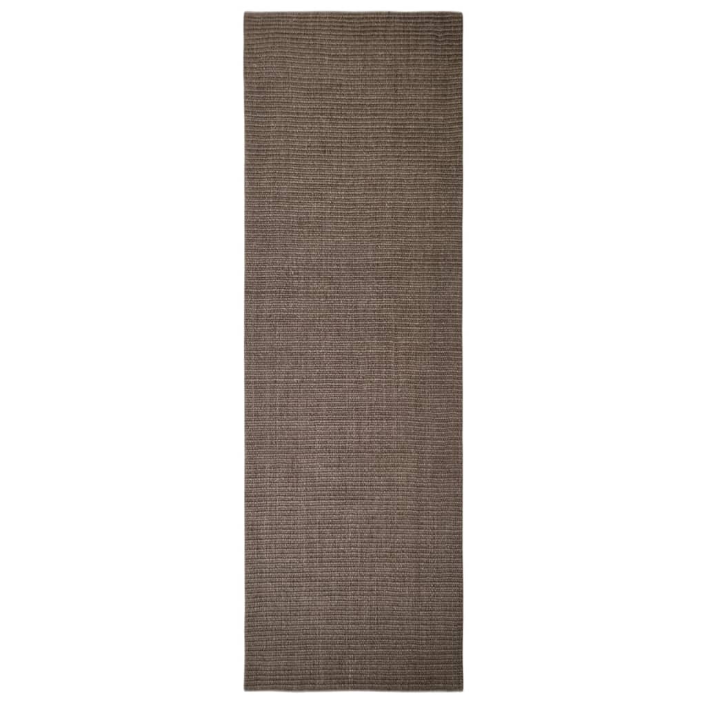 Alfombra de dormitorio | felpudo | alfombra de sisal para rascador marrón 80x250 cm cfw31624