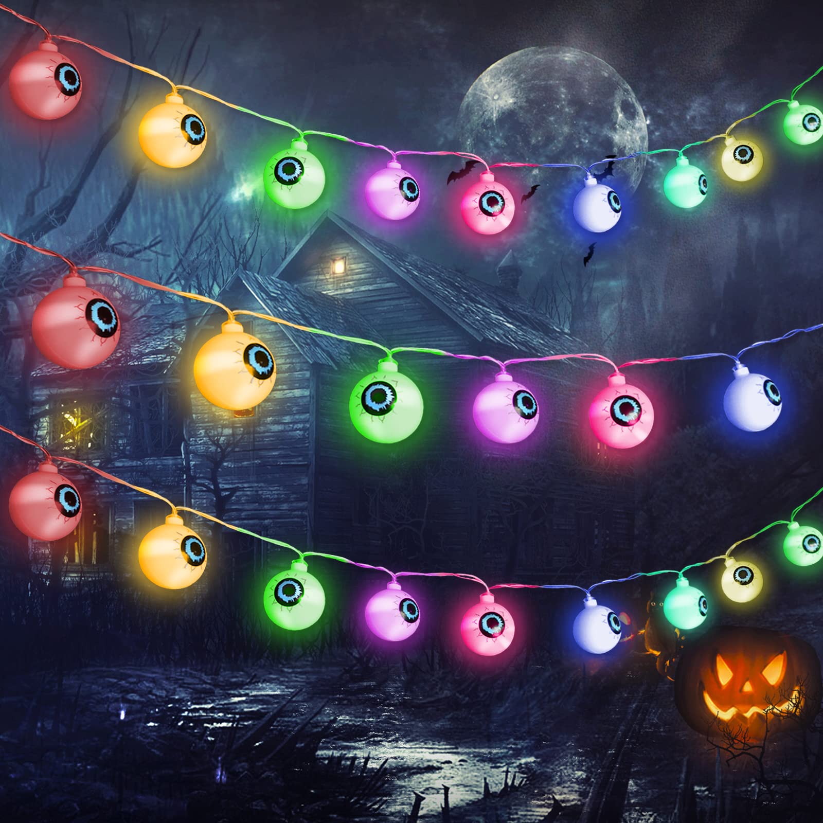 Dekoracyjna girlanda świetlna na Halloween o długości m stopy diod LED zasilanych bateriami idealna do dekoracji na Halloween kolorowe światło