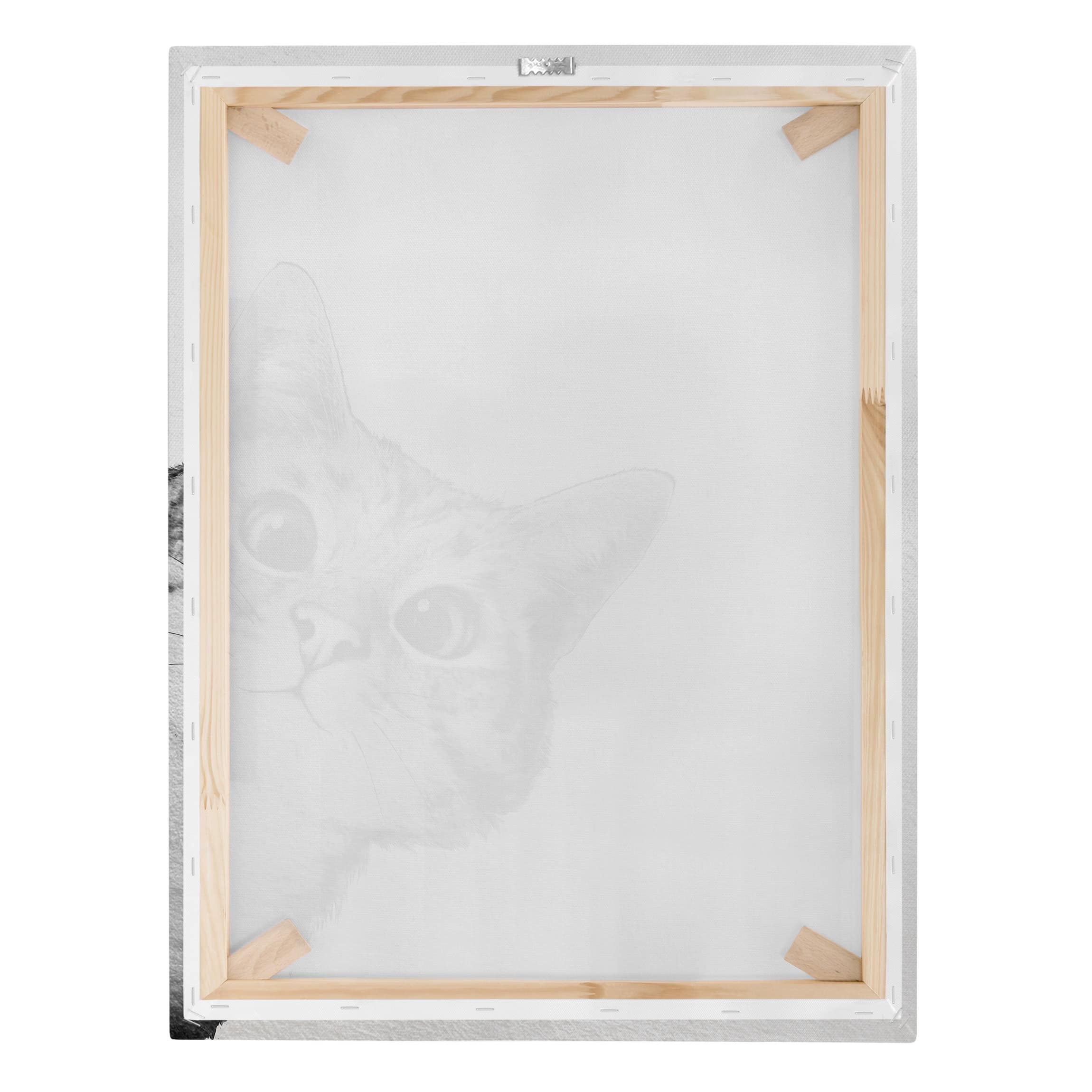 Impression sur toile tableau sur toile châssis noir et blanc aquarelle chat 23 chambre ado chambre à coucher salon couloir 60 x 80 cm - 6