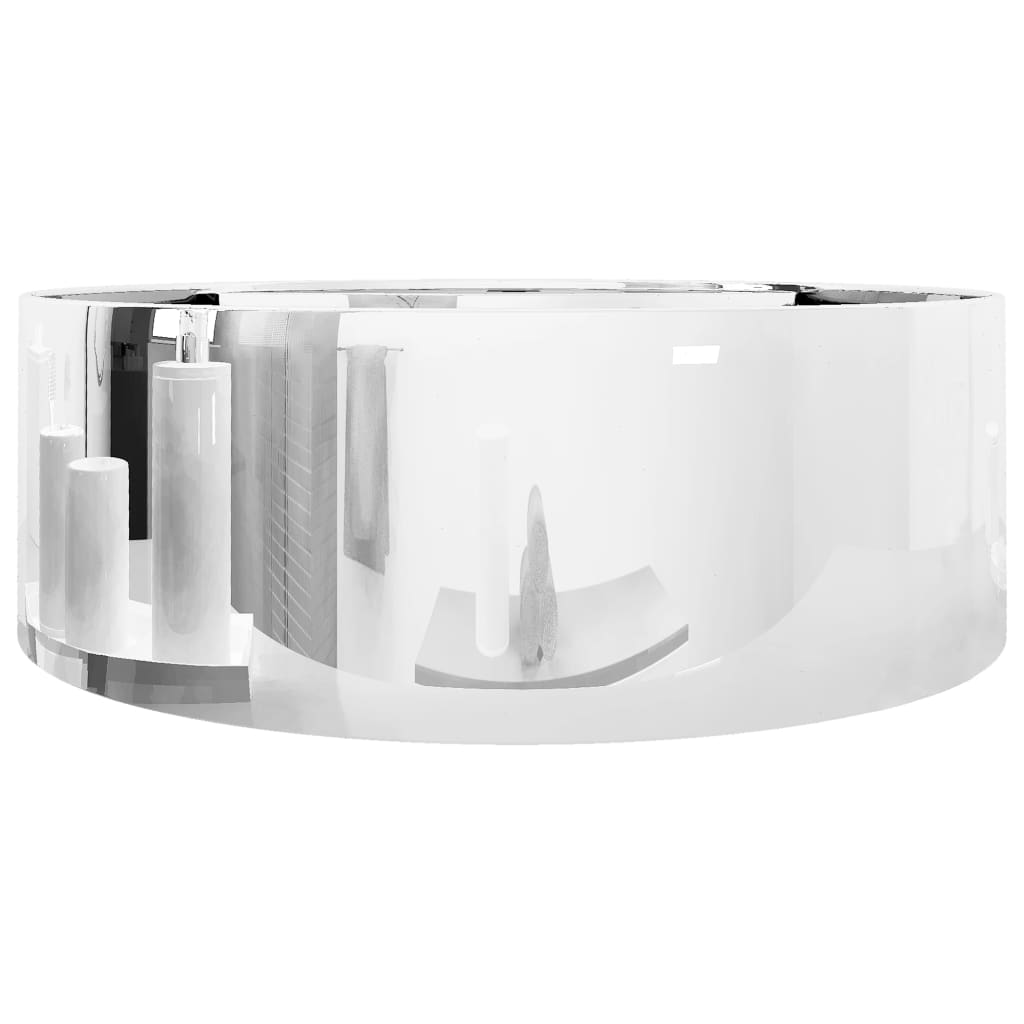 Lavabo bagno con troppopieno diametro 46,5 cm ceramica argento 02_0002609 - 4