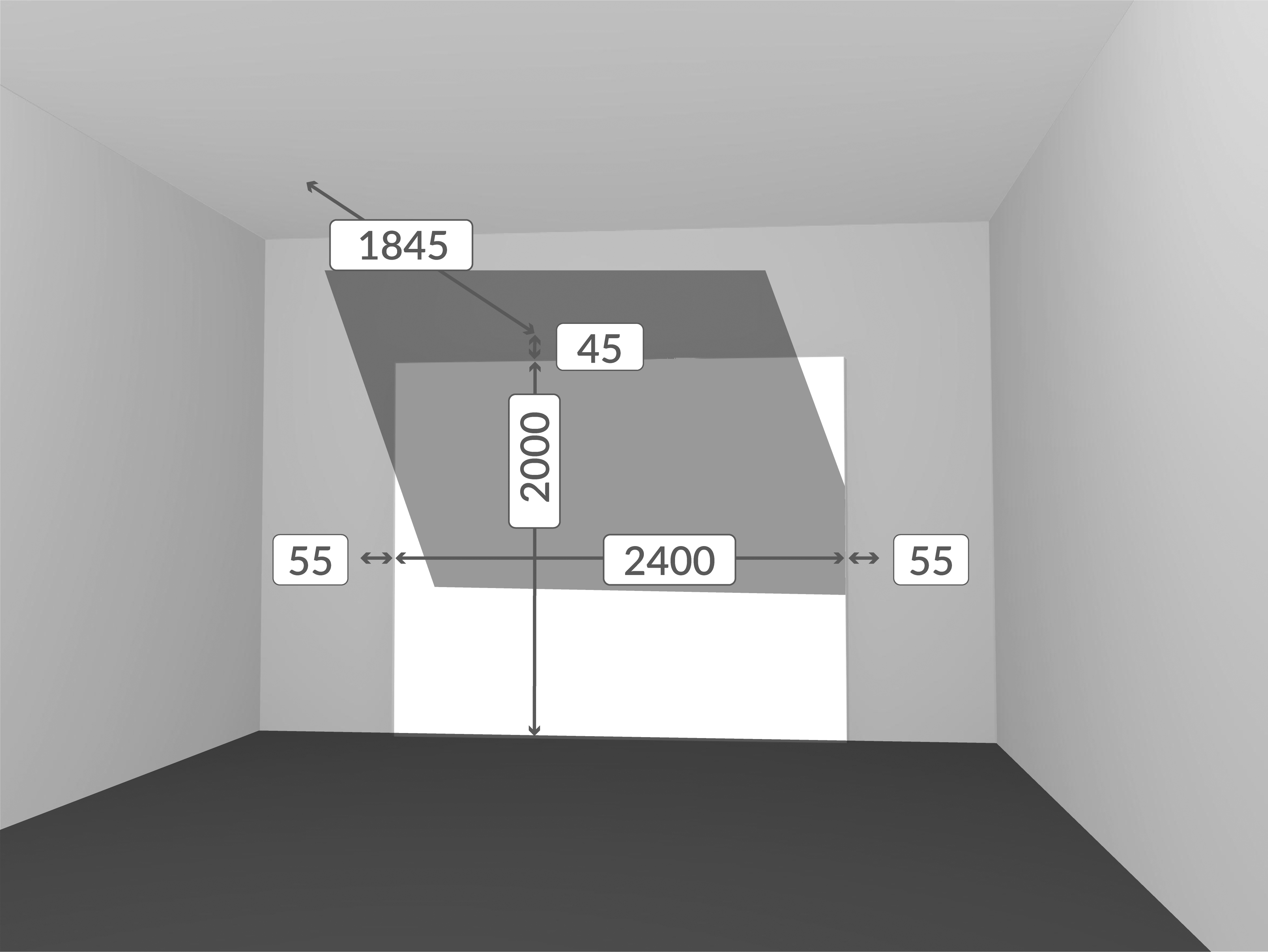 Porte de garage basculante manuelle META débordante avec portillon - H200 x l.240 cm blanc - 6