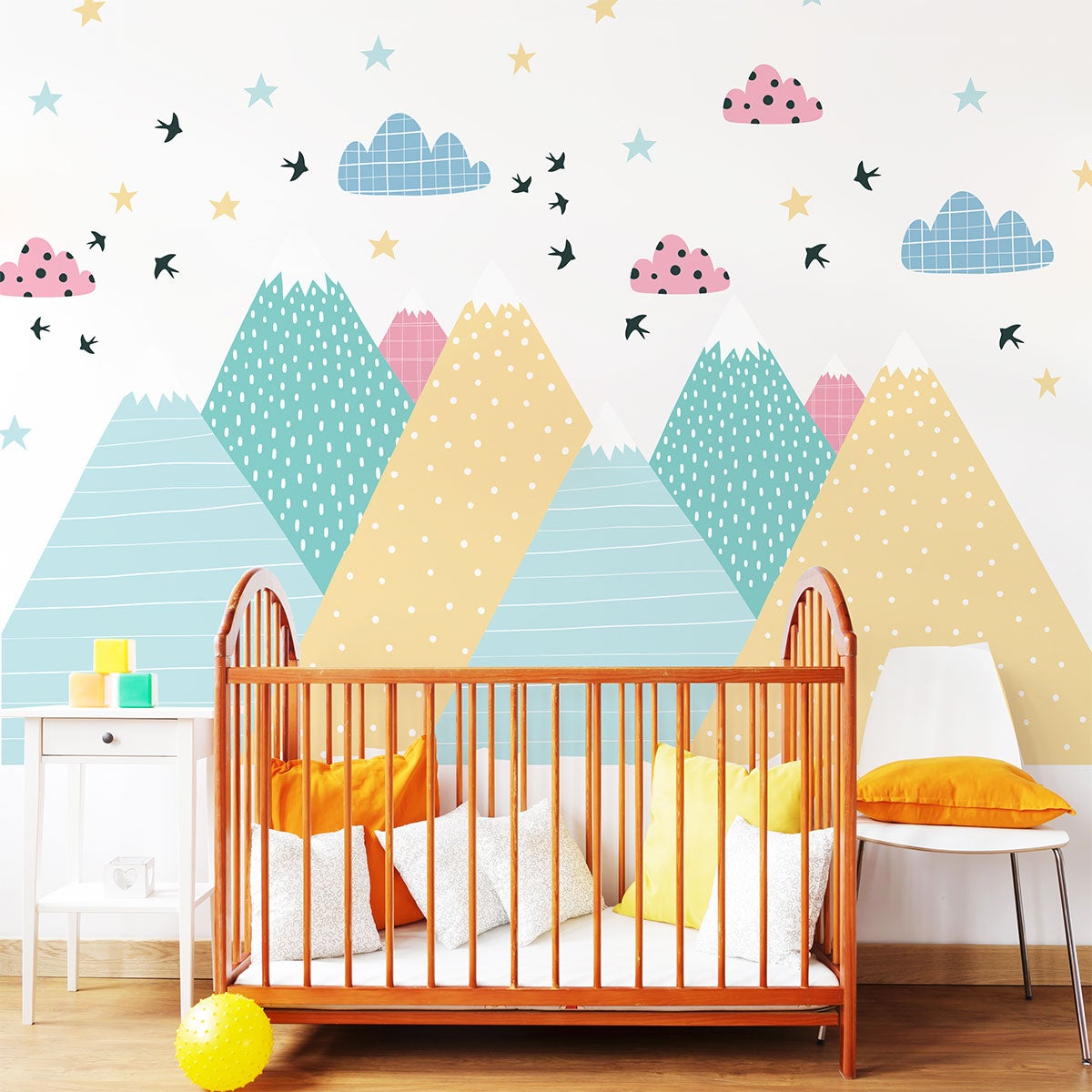 Vinilo niño escandinavo de montaña donika - adhesivo de pared - revestimiento sticker mural decorativo - 90x135cm - 7