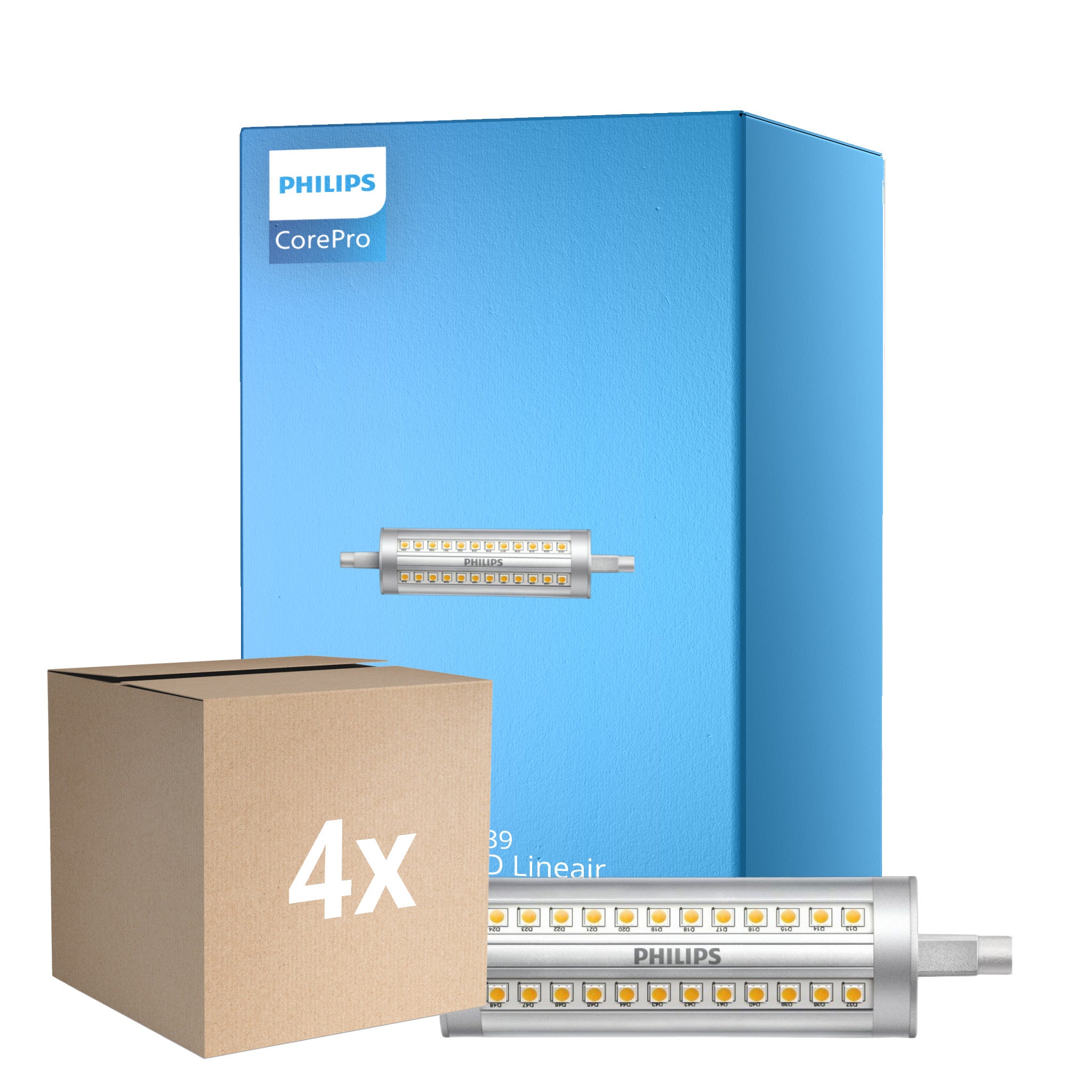 Lot 4x Philips Corepro LED Lineair R7s 118mm 14W 2000lm - 840 Blanc ...