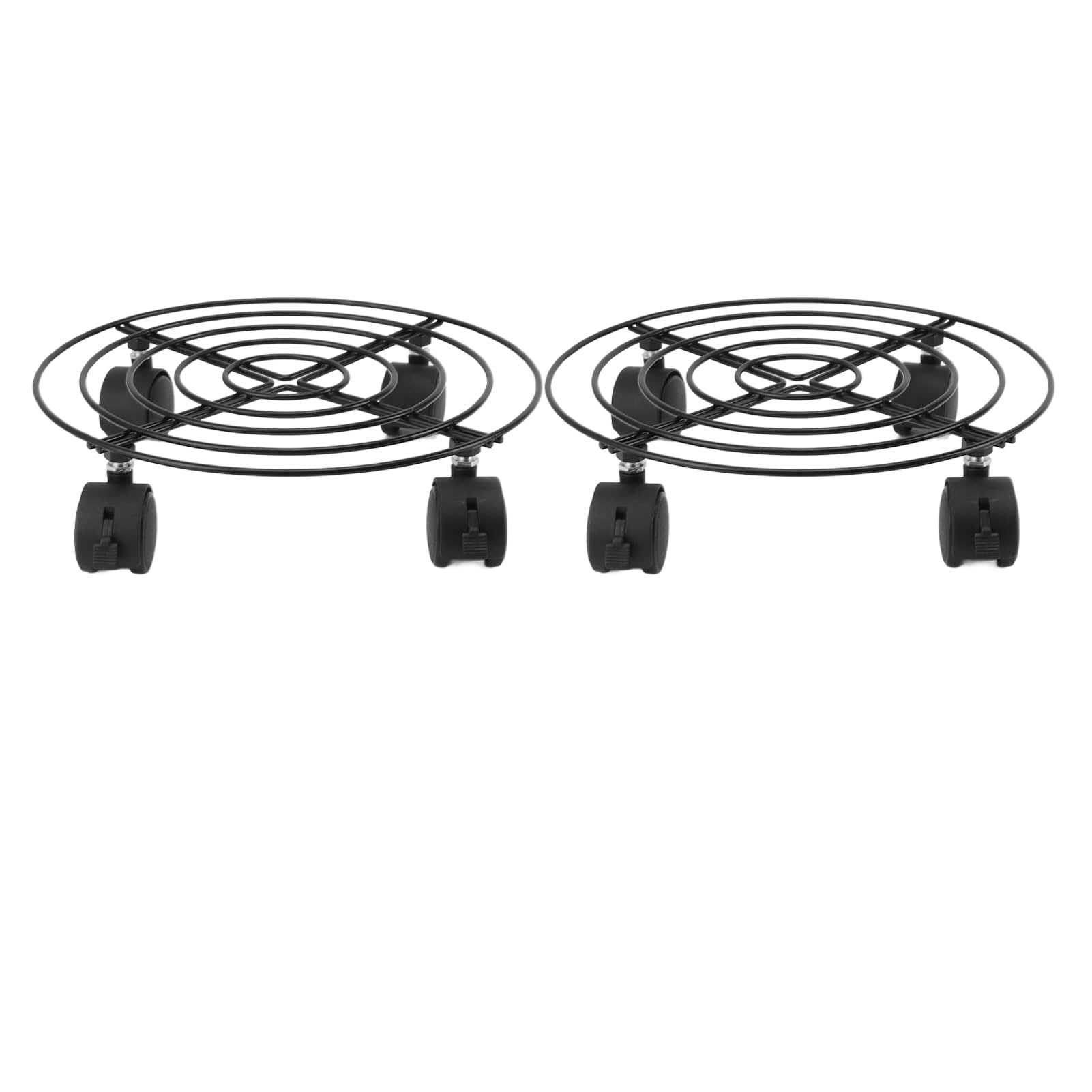 Stojak na rośliny zewnętrzne na kółkach blokowanych, wykonany z żelaza i PVC, wytrzymały stojak na kółkach, podstawa pod duże rośliny