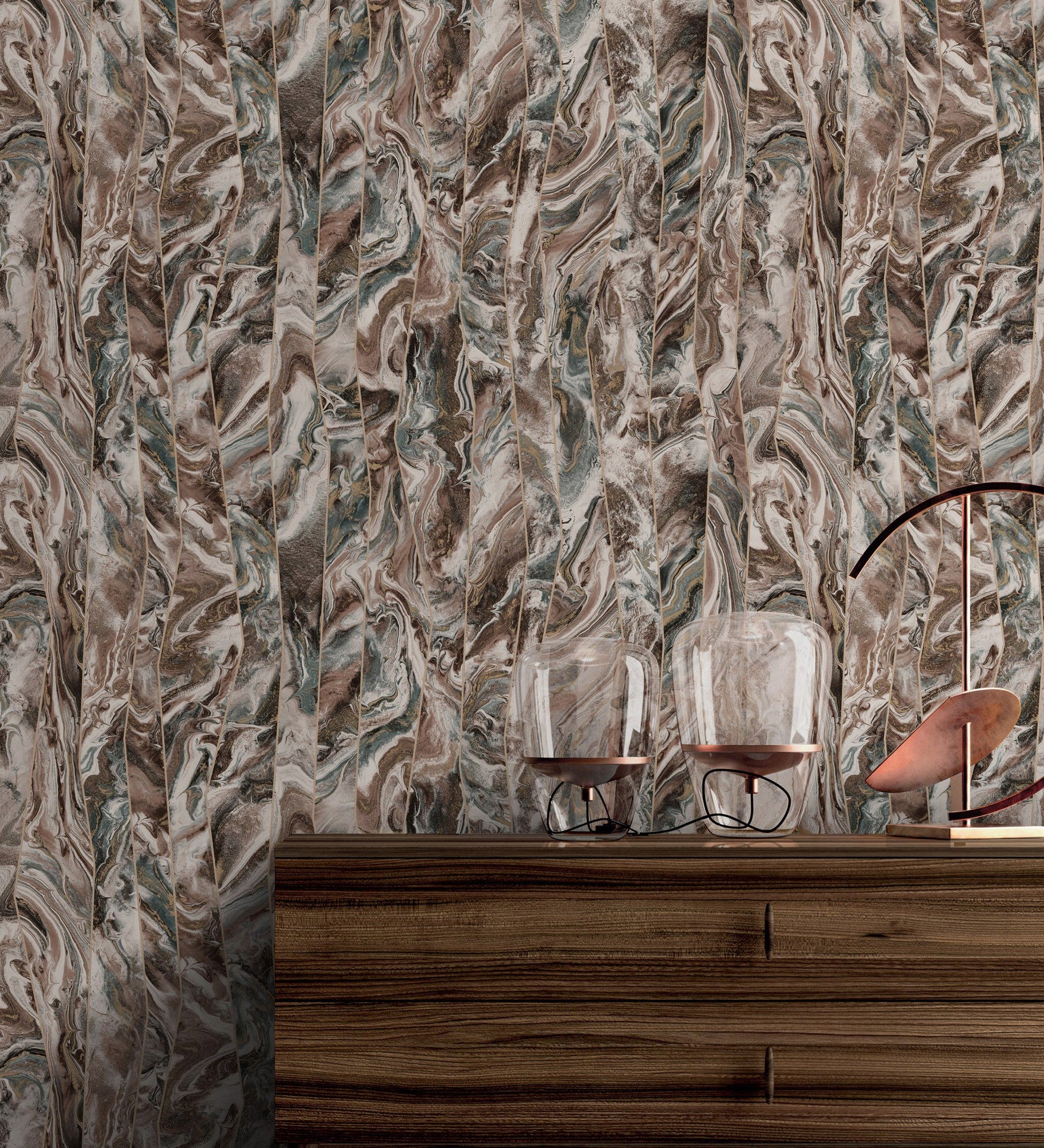 Papel pintado vinílico lavable mármol piedra de ágata con relieve - ionos marble 681629 de gaulan - rollo de 10 m x 1,06 m