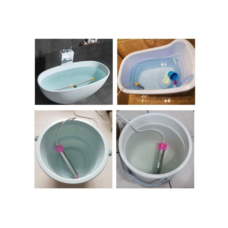 Thermoplongeur Baignoire Thermoplongeur éLectrique Thermoplongeur De Voyage,Thermoplongeur En Acier Inoxydable,Chauffe-eau électrique Thermoplongeur d - 5