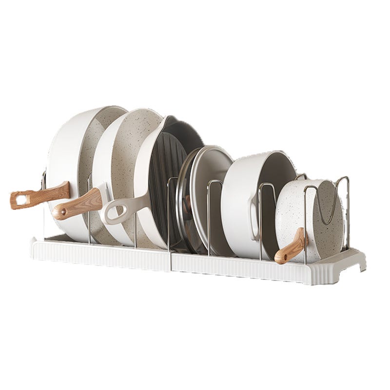Organizer Per Condimenti In Metallo 4 Scomparti – Porta Spezie Da Cucina – 21x14x8,1 Cm – Bianco – Per Buste, Cialde, Snack