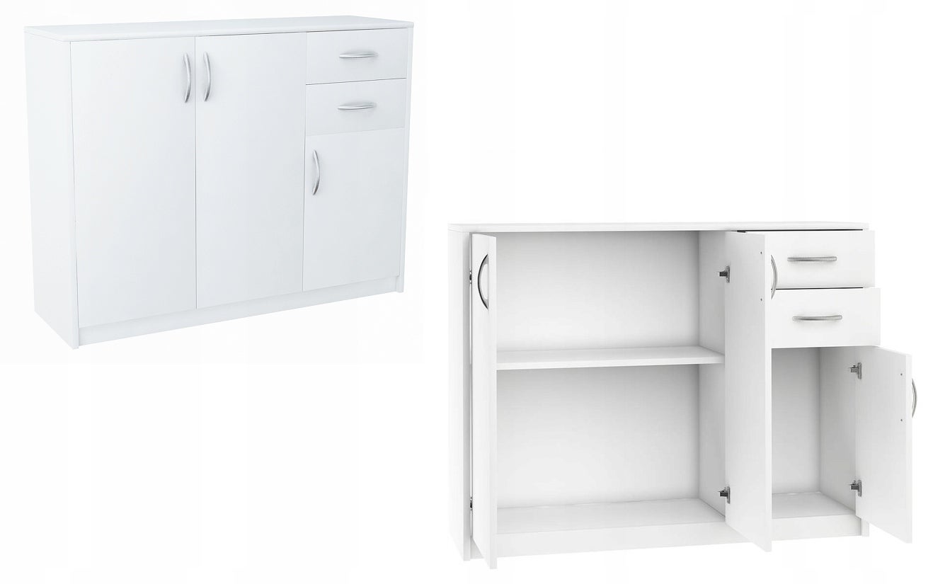 Komoda szafka 3D2S BIAŁA 110cm szuflady regał - 3