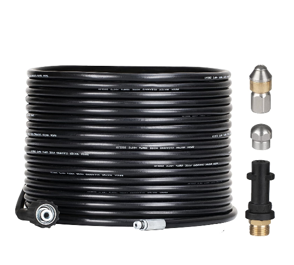 Kit Nettoyage Tuyau Buse Rotative Tuyau Déboucheur Canalisations 10m 180 Bars BHHTBB Pour Karcher K2 à K7 - Buse Rotative Et Fixe, Adaptateurs Inclus