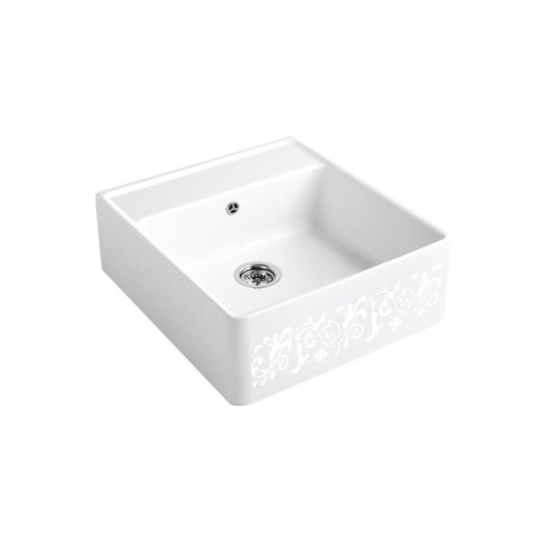 Villeroy et boch fregadero de oficina tradition white pearl ceramicplus con vaciador automático