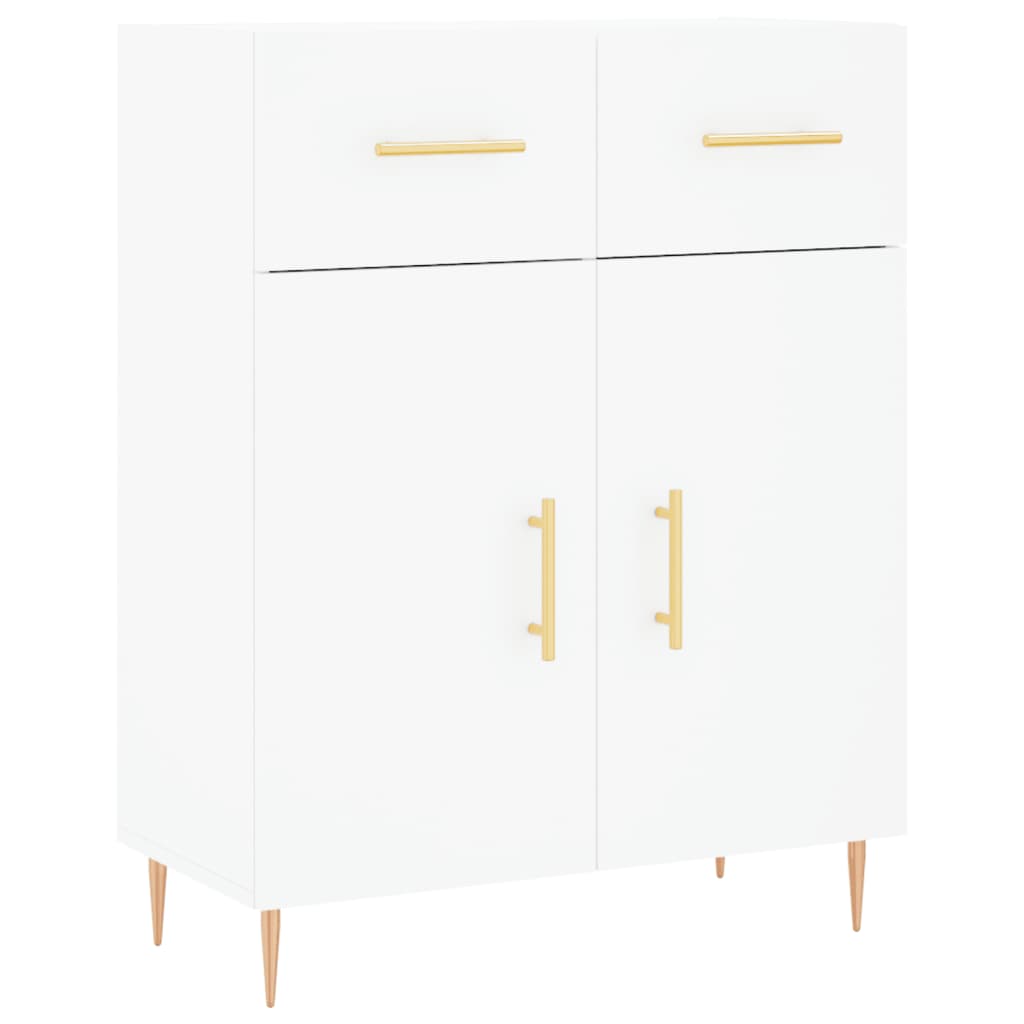 Buffet haut Blanc 69,5x34x180 cm Bois d'ingénierie - 7