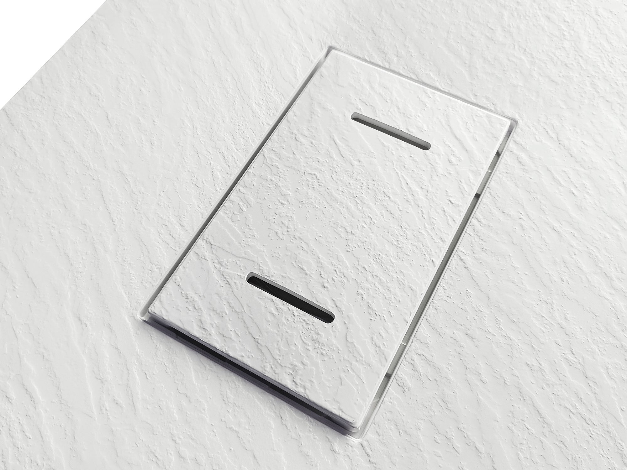 NALA - Receveur de douche SMC en fibre de verre effet pierre avec bonde inclus H. 2,6 cm 80 x 150 Blanche - 4