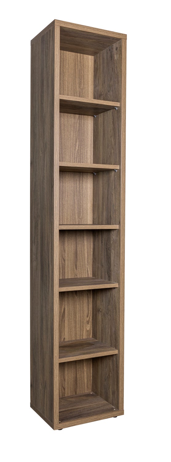 VEDECASA Libreria angolare a 5 ripiani, deformabile, con struttura in metallo, per soggiorno, casa, camera da letto, casa, ufficio, studio