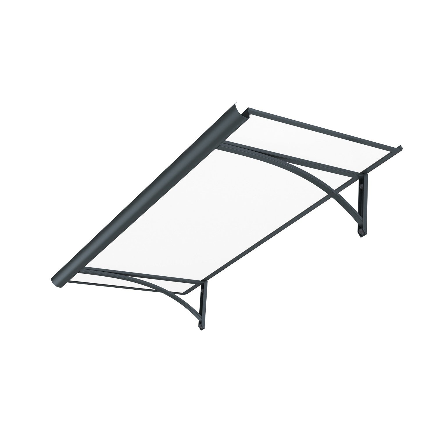 Arctom marquise toldo de porta ALU antracite Rumba 120x54, policarbonato celular - 4