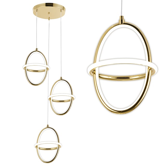 Lampa Sufitowa Wisząca Led Toolight G064-3Cpr Złoty