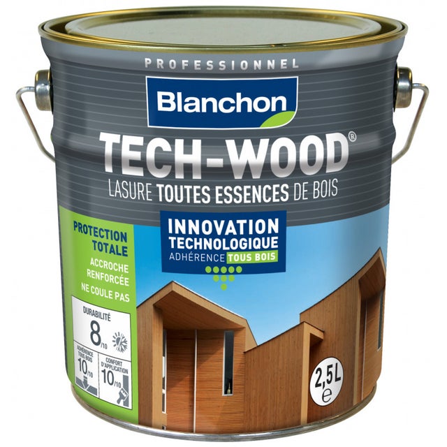 Lasure Tech-Wood Bois grisé - 2,5L - BLANCHON