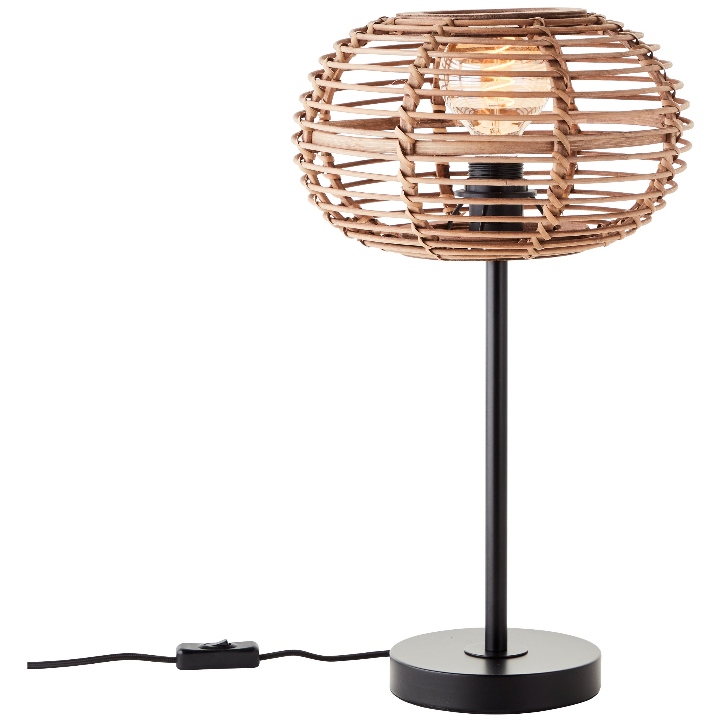 Brilliant lampa stołowa Woodball 1 lampa czarny mat/bambus aluminium/brąz metal 1x A60, E27, 40 W - 4