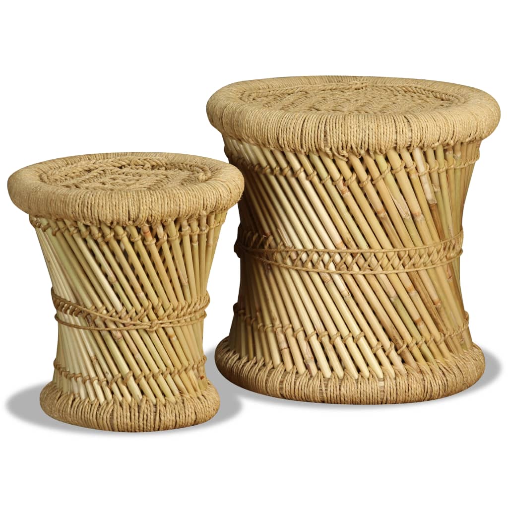 Maison Exclusive - Tabourets lot de 2 Bambou et jute - 2