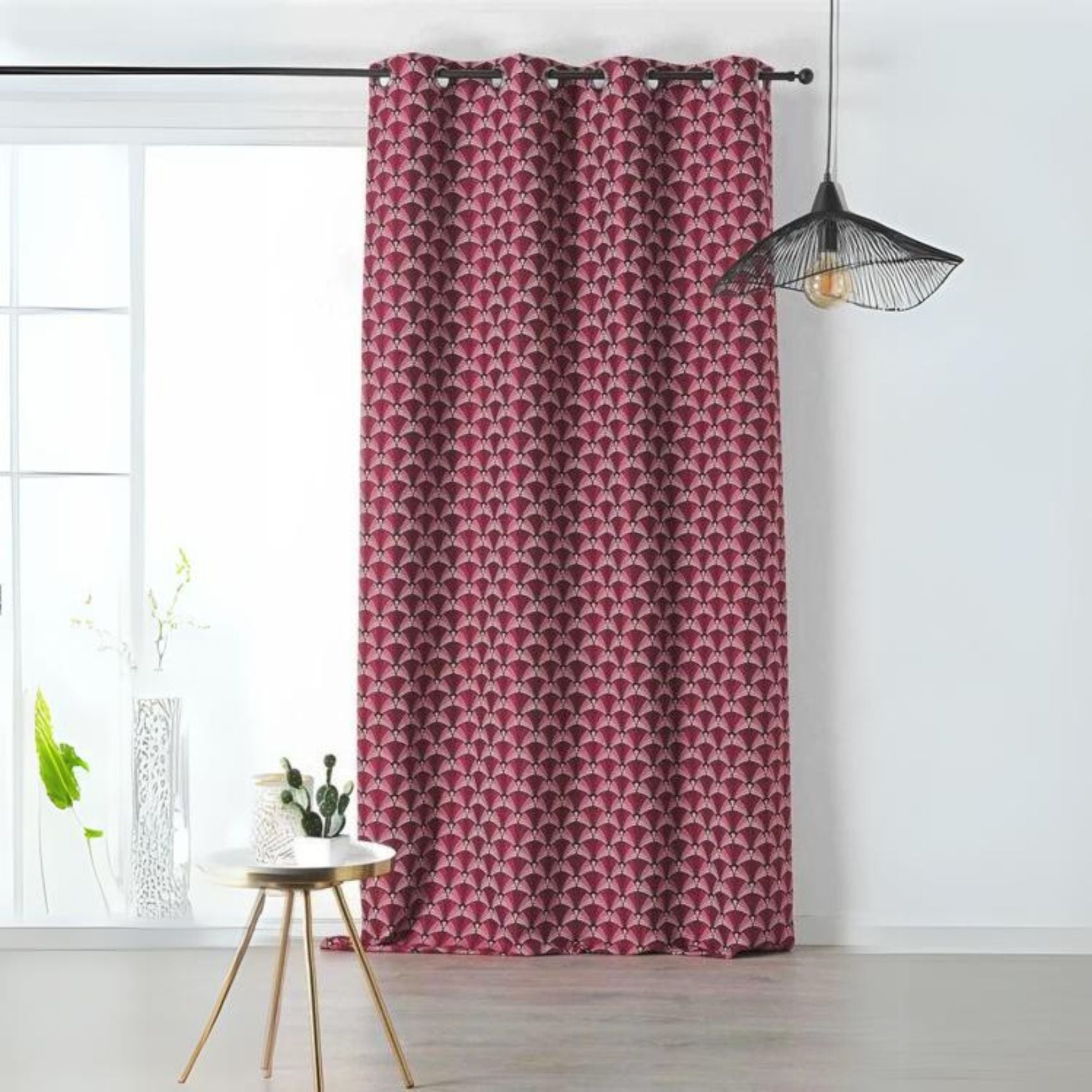 Rideau D'Ameublement Style Année 30 - Rouge - 135x240 cm - Polyester ...