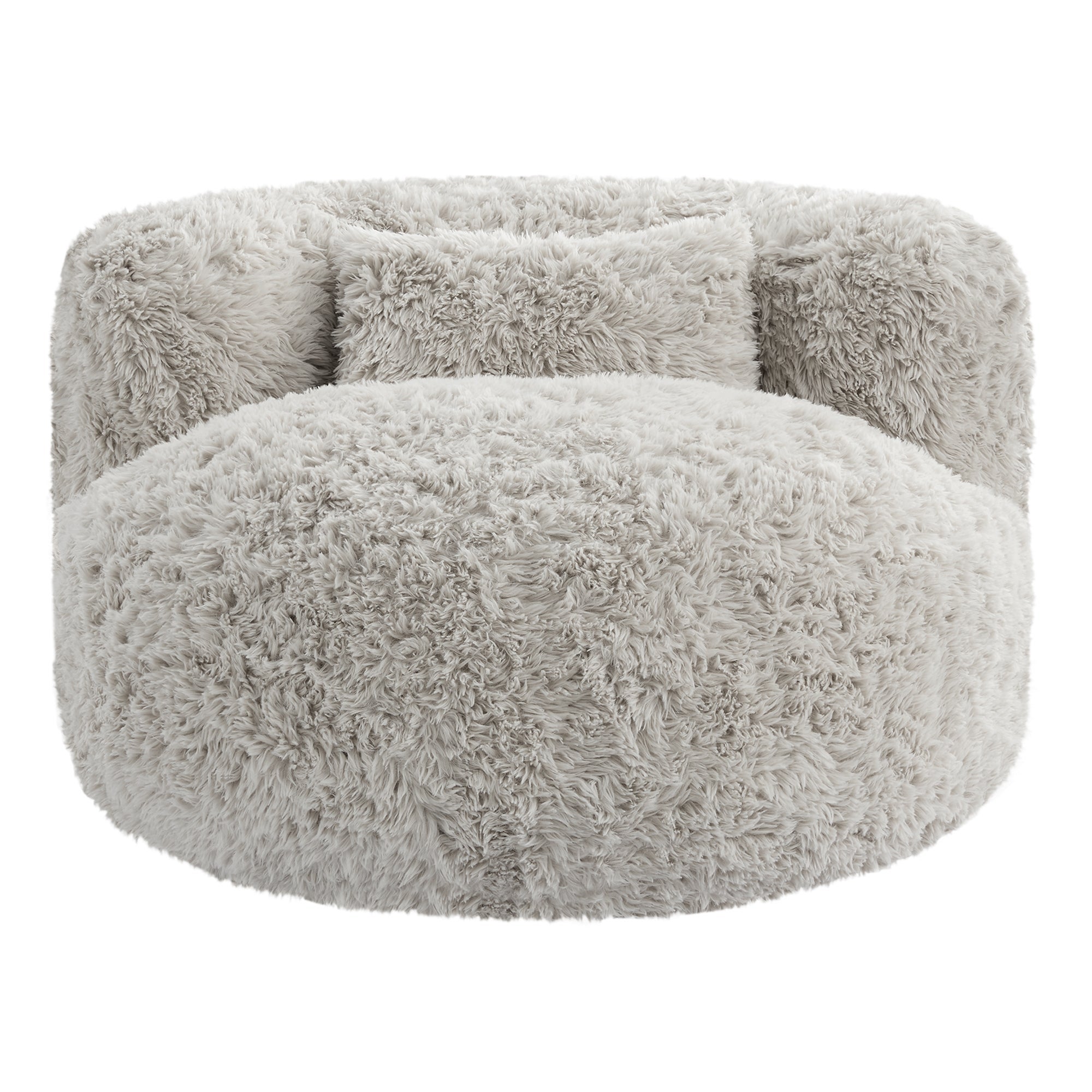 Fauteuil pouf 1 place, pouf compressé, Avec oreiller, mousse haute densité, gris clair - 9