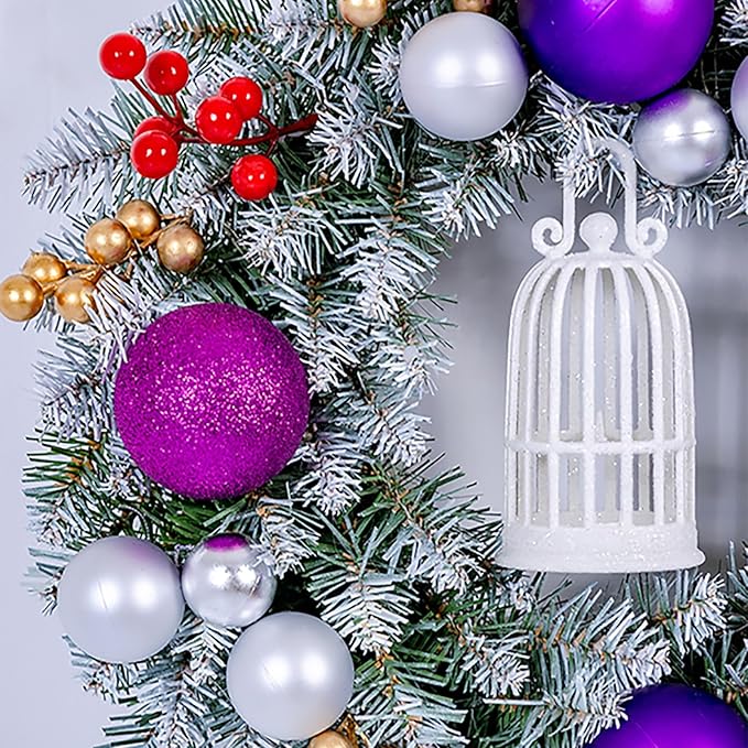 Grinalda de natal de 30cm, decorações de natal, grinalda de natal artificial, decoração de árvore de natal, material de decoração de natal - 4