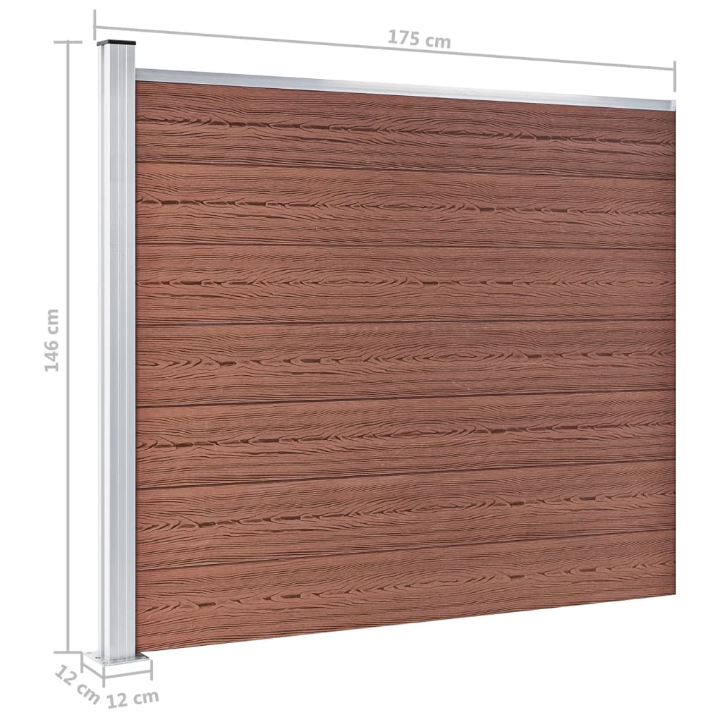 Ensemble de panneaux de clôture WPC marron 699x146 cm - COMFORTXL - 9