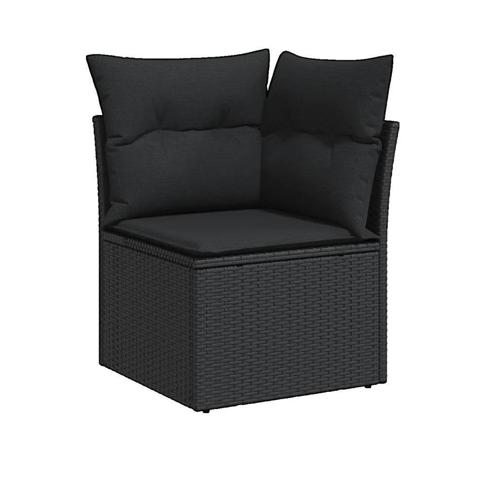 Salon bas de jardin en Rattan synthétique Noir 13 personnes | Leroy Merlin