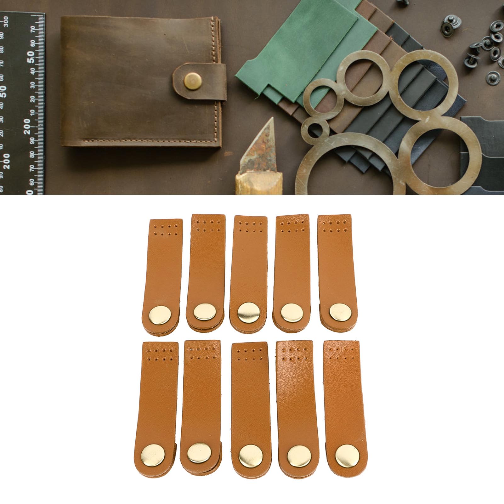 2 Fibbie A Spillo In Vera Pelle Per Borse - Chiusura Fai Da Te - Vintage Artigianato