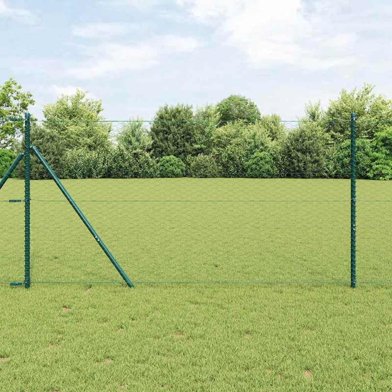 Ogrodzenie heksagonalne Zielony 1.2 x 100 m Stal vidaXL