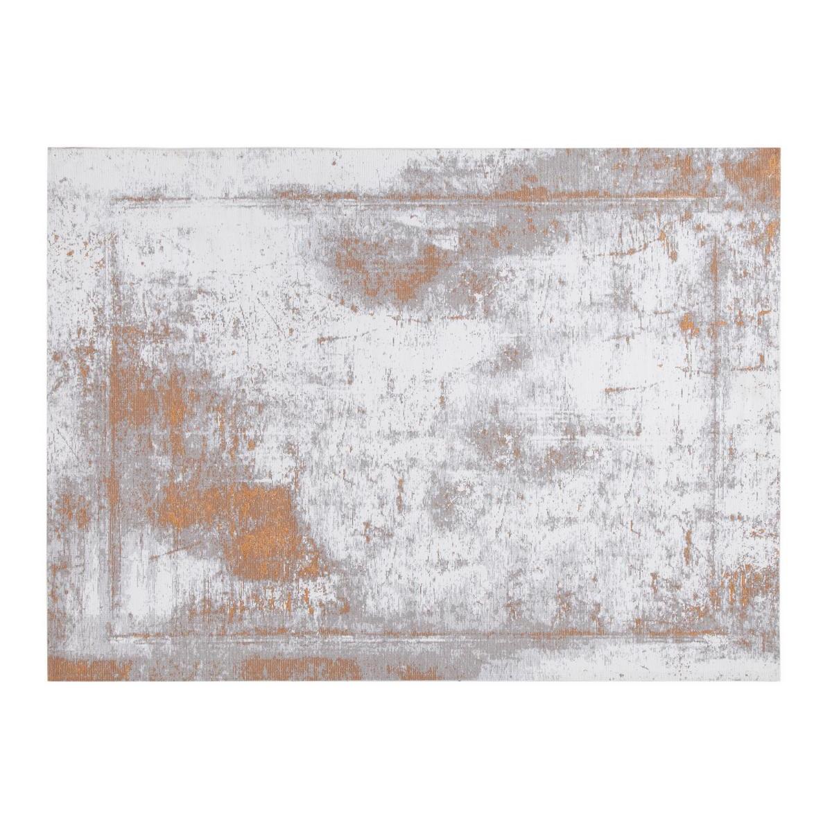 Tapis effet usé jaune or et ivoire avec motif tissé 160 x 230 cm ...