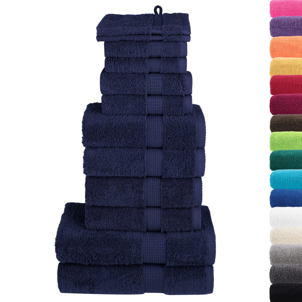 Set ASciugamani SOLUND 12 pz Blu Navy 600 gsm vidaXL - 2