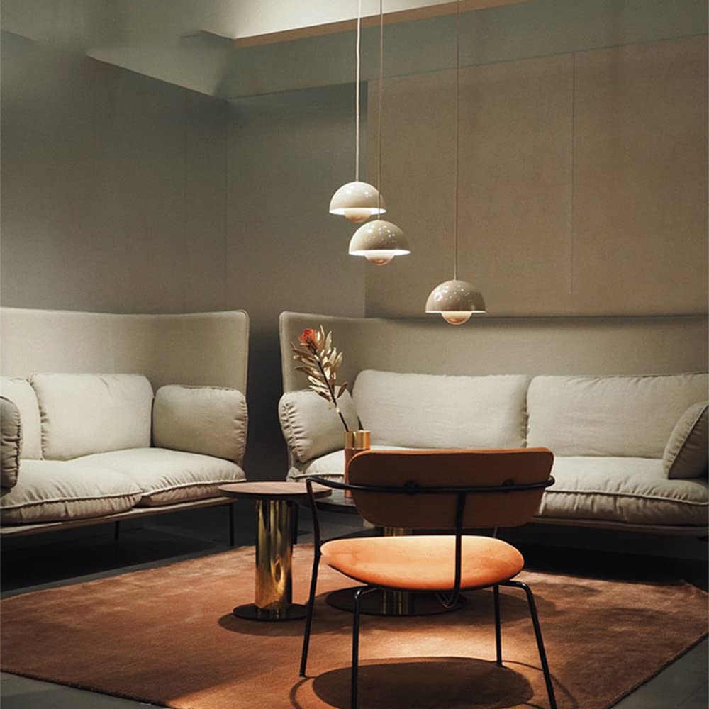 Lustre, suspension moderne, plafonnier suspendu avec ampoule, luminaires de décoration intérieure, lumière chaude, 23 cm (rouge) - 8