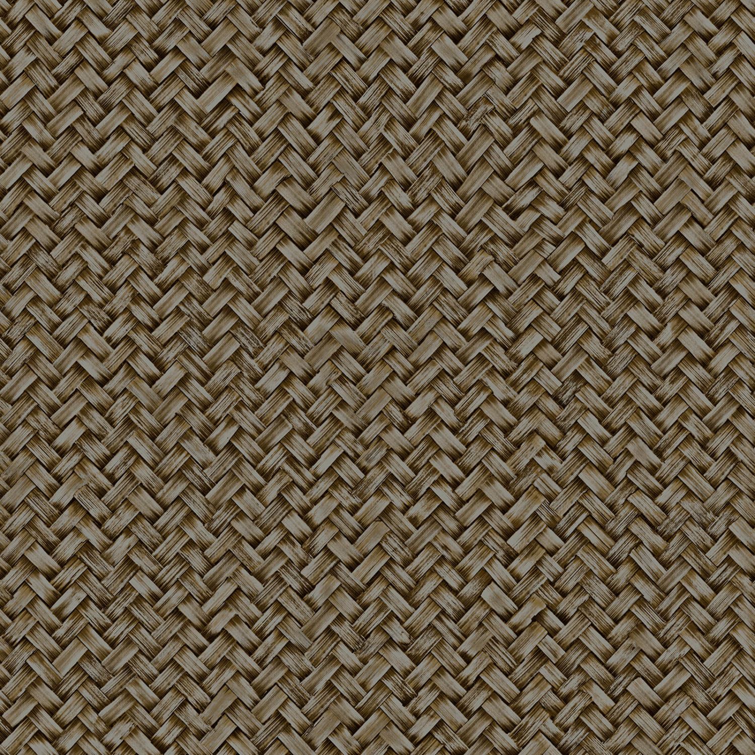 Tapeta tkany motyw trzciny szaro-brązowym taupe - 53 cm x 10.05 m - ZAMBAITI